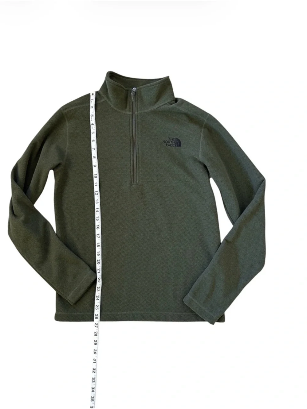 The North Face Men’s Olive Green 1/4 Zip Textured‎ Pullover Small